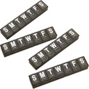 Haftalık Pill Organizer - ( 4) Ekstra Büyük Vitamin Konteynerleri Kolay Mektuplar Okumak İçin Kolay, Domuz Ücretsiz - Günlük Seyahat 7 Günlük İlaç Pill Box Örneği (Black)