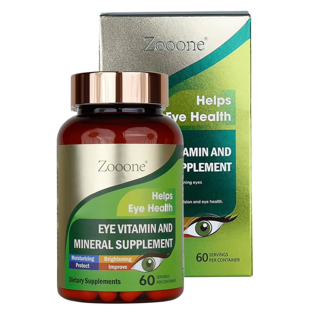 Zooone- 60ay Lutein Eye Vitamins Macular Health & Kuru Eye Support için Beslenme Supplement, Contains Lutein, çinko, Vitaminler C/E & Zeaxanthinhinhinhin