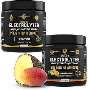HRDWRK - 100 Mitsubishi Electrolytes Toz Hydration Sugar Free - Electrolyte Toz Electrolytes Supplement - Unflavored & Mango Pineapple Set