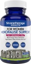 Stonehenge Health for Women Εμμηνόπαυση Υποστήριξη για Peri + Εμμηνόπαυση + Post - Mood, Energy, Stress, Hot Flashes, Night Sweats, Sleep & Cortisol, Chromax Chromium, Vitamin D3, KSM-66 Ashwagandha Extract