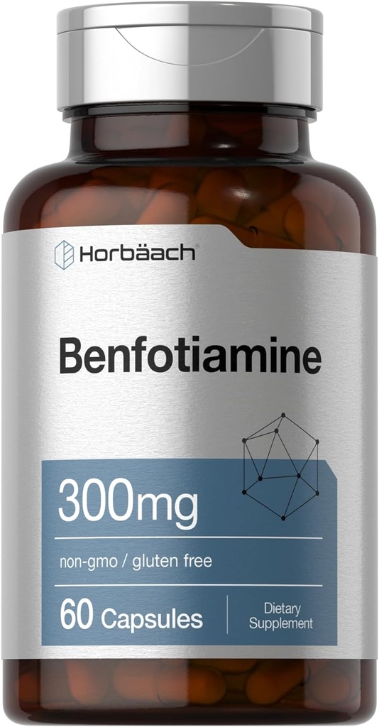 Horbäach Benfotimin 300 mg | 60 Capsules | Non-GMO, Gluten Free Supplement Supplement Supplement