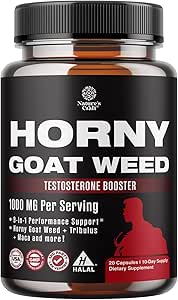 Horny Goat Weed for Male Enhancement - Extra Strength Horny Goat Weed for Men 1000mg per Serving Complex with Tongkat Ali Saw Palmetto Extract Panax Ginseng and Black Maca Root for Stamina & Energy