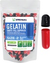 XPRS Nutra Boyutu 2 Boş Kapsüller - 100 Kont Boş Gelatin Capsules - Pills DIY Capsule - Pure Bovine Pill Gel Caps For Do-It- Yourself Supplements (Black/Red)