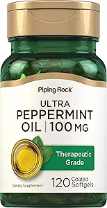 Piping Rock Peppermint Oil Softgel Capsules | 50 mg | 120 Pills | Tedavi Notu | Non-GMO, Gluten Free Supplement Supplement