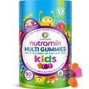 Nutracelle NUTRAMIN Χωρίς ζάχαρη, Allergen-Free 100% Vegan Gummy Πολυβιταμίνες για παιδιά - Μεγάλη γεύση Φυσικές Gummies Τα παιδιά σας θα αγαπήσουν - 90 Count Bottle