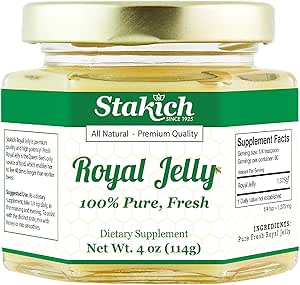 Stakich Fresh Royal Jelly - Pure, All Natural - Nomixs/Flavors / Preservatives eklendi - 4 Ounce (114 Gram)