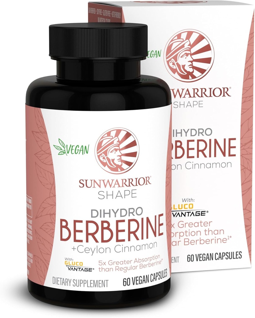 Sunwarrior Berberine Supplement Ceylon Cinnamon DihidrBerberine Capsules 60 Kont Şişe 30 Hizmet Ediyor
