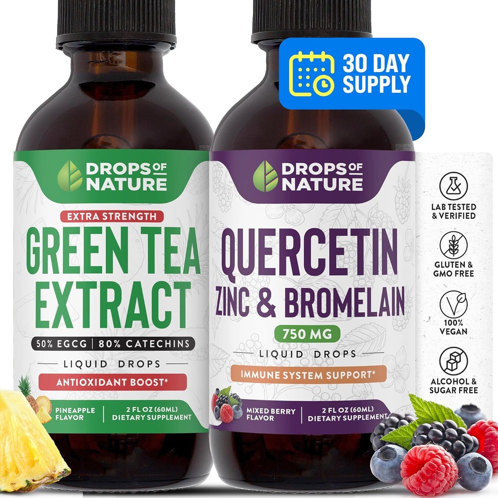 Nature Quercetin Liquid Drops 750 mg | Green Tea Extract 1000 mg |