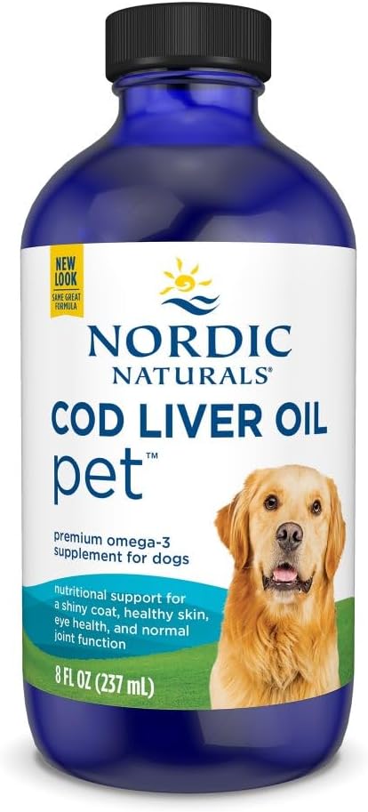 Nordic Naturals Pet Cod Liver Oil, Unflavored - 8 oz - 1048 mg Omega-3 ανά Teaspoon - Fish Oil for Dogs with EPA & DHA - Προάγει το δέρμα, το παλτό, & την ανοσοποιητική υγεία