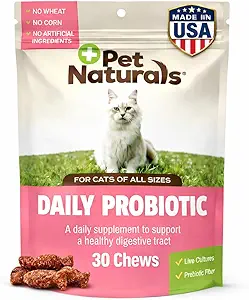 Pet Naturals Daily Probiyotik for Cats, 30 Chews - Digestive and Immune Support Supplement for Cats