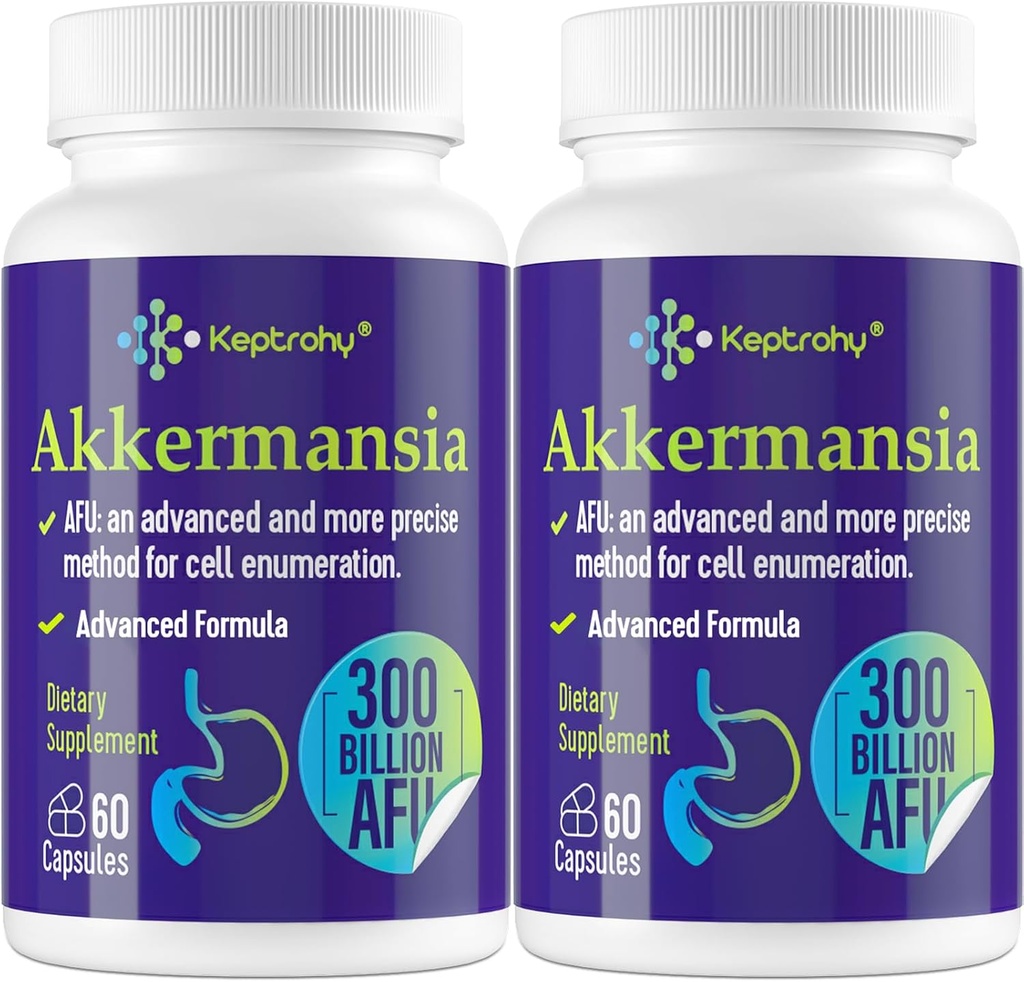300 δισεκατομμύρια AFU Akkermansia Probiotic για γυναίκες & άνδρες, Akkermansia Muciniphila για περισσότερη παραγωγή GLP-1, Digestive, Gut & Immune, Gut Digestive Lining Function, 120 Count