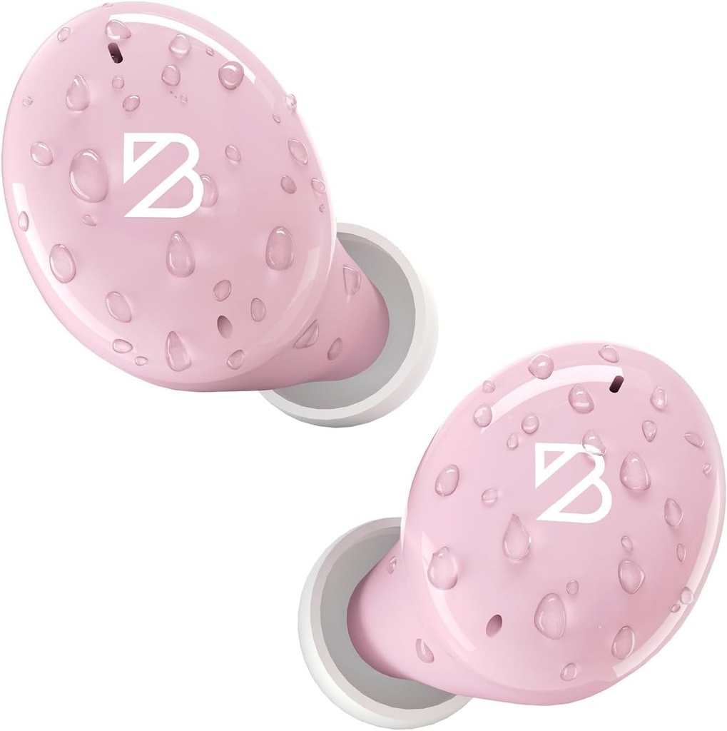 Back Bay Audio Tempo 30 Ασύρματα ακουστικά για μικρά αυτιά - Award-Winning Sound, Sweatproof Bluetooth Earbuds, Άνετα ακουστικά για γυναίκες, ροζ ακουστικά Μικρά ακουστικά, μακριά ακουστικά μπαταρίας