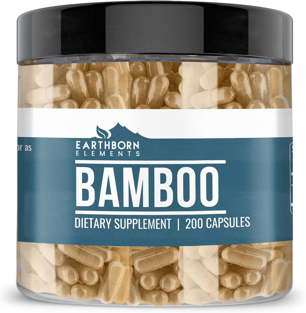 Earthborn στοιχεία Bamboo 200 κάψουλες, καθαρό & μη αραιωμένο, χωρίς πρόσθετα