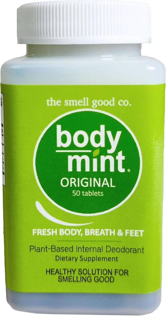 Body Mint Original | Chlorophyll Deodoring Supplement for Full Body Freshness | alüminyum-Free Plant-Based Internal Deodorant | Fresh Underarms, Breath, Body & Feet | 50 sekme
