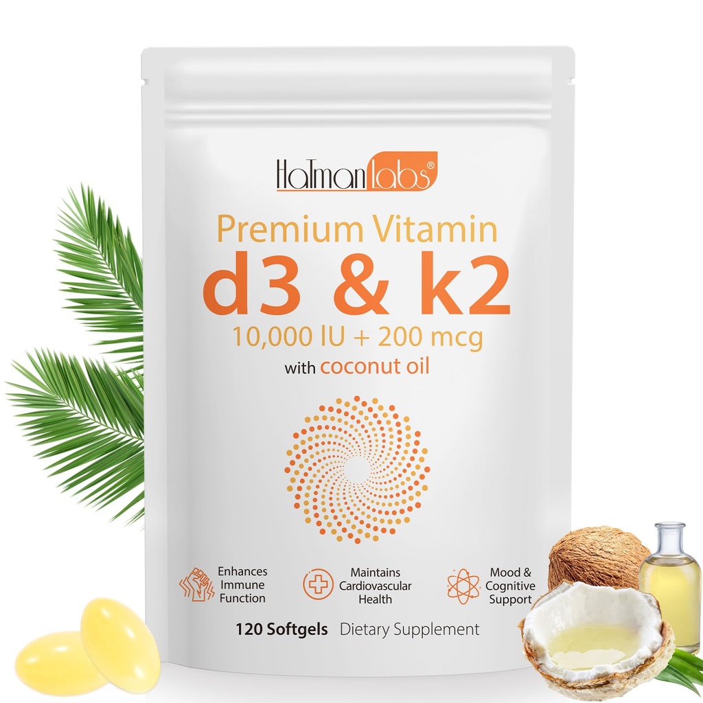 Κάψουλες βιταμίνης D3 K2, D3&K2 συμπλήρωμα βιταμίνης, βιταμίνη D3 και K2, D3 συμπλήρωμα, Replenish K2 D3 Coconut Oil Softgels (120)