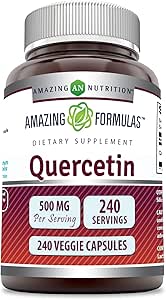 Amazing Formulas Quercetin 500 mg Veggie Capsules Supplement | Non-GMO | Gluten Free | Supports General Health & Well Being (240 Count)