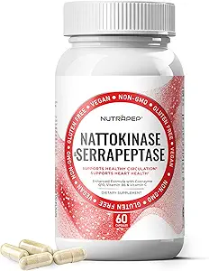 Nattokinase 2000 FU Serrapeptase 240000 SPU Supplement - Coenzyme CoQ10 Vitamin B6 Vitamin C Black Pepper Extract - Nattokinase 400 mg Capsule for Men Women Women Women