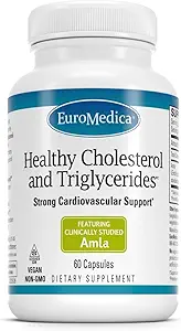 Euromedica Υγιεινή χοληστερόλη και τριγλυκερίδια - 60 κάψουλες - Κλινικά Σπουδές Άμλα - Υποστηρίζει Υγιή επίπεδα HDL & Τριγλυκερίδια - Μη ΓΤΟ, Vegan, Kosher - 30 Υπηρεσίες