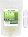 XPRS Nutra Boyutu 00 Boş Kapsüller - 500 Kont Clear Boş Vegan Capsules - Vegetarian Boş Pills - DIY Sebze Kapsülü - Veggie Pill Caps