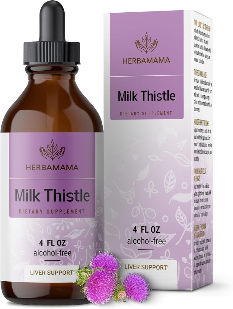 HERBAMAMA Süt Butle Supplement - Vegan Liver Milk Butle Extract Tincture - Non-GMO, Alkol & Sugar-Free Liquid Silymarin Liver Detox Drops, 56-Day Supply