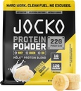 Jocko Καύσιμο Mölk Whey Protein Powder 22g Χαμηλή Ζάχαρη Μοναχική Μείγμα Φρούτων - Ανάκτηση μυών & ανάπτυξη, Συσκευασία Μάιος Vary (28 σερβιέτες, κρέμα μπανάνας)
