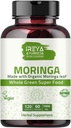 Moringa Capsule 1000 mg (120 Capsules), Moringa Toz Kapsülleri Organik Moringa Leaf Toz | Non-GMO Whole Green Super Food Nutrition 60 Days Supply