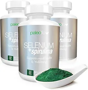 Paleolf Boost Concentration, Memory and Energy with Premium Selenium + Spirulina - Brain Function için Premium Antioksi Supplement -180 Day Supply (180 Capsules) - (3-Pack)