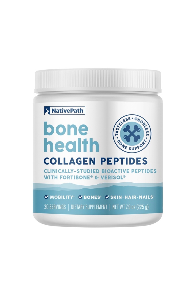 YerliPath Bone Health Collagen,, Type 1 & 3, Forti Bone ve Datasol ile, 7.9 Ounce, 30 Hizmet