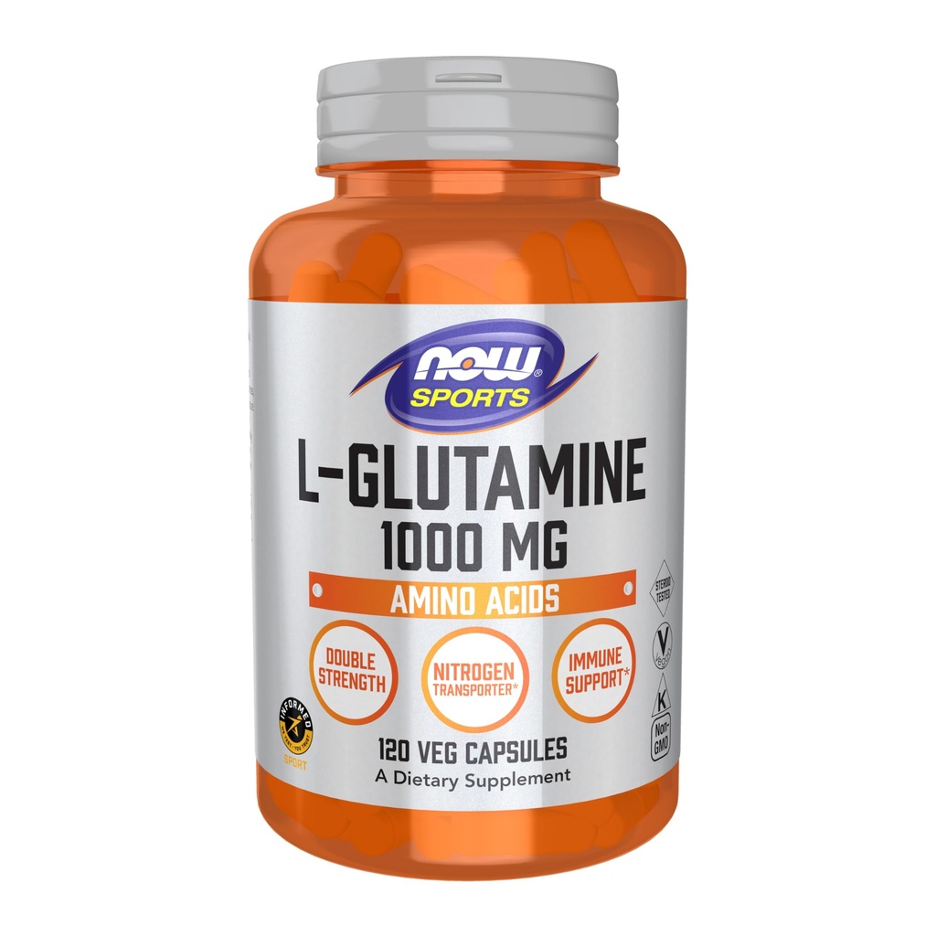Şimdi Gıdalar Spor Beslenme, L-Glutamine, Double Strength 1000 mg, Amino Asit, 120 Veg Capsules
