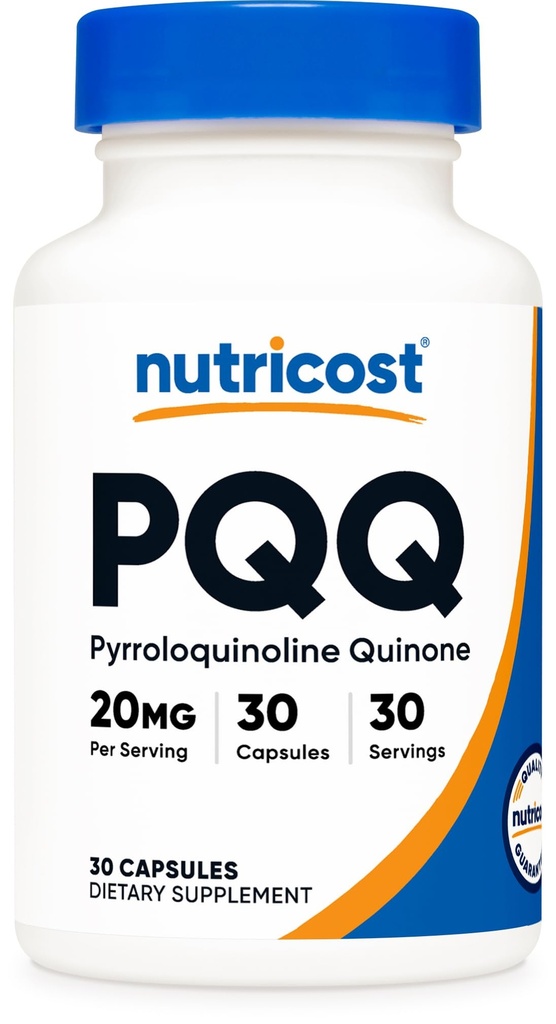 Nutricost PQ (Pyrroloquinoline Quinone) 20 mg, 30 Capsules - Vegetarian Capsules, Non-GMO, Gluten Free Free