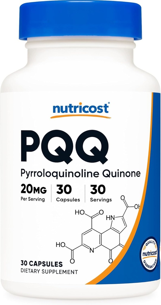 Nutricost PQ (Pyrroloquinoline Quinone) 20 mg, 30 Capsules - Vegetarian Capsules, Non-GMO, Gluten Free Free
