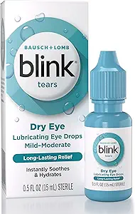 BLINK Δάκρυα Λιπαντικές σταγόνες ματιών, Ενυδατική & Καταπραϋντική για Ήπια σε Μέτρια Ξηρά Μάτια, με Υαλουρονικό, Μειώνει τη δυσφορία, Μακροχρόνια Ενυδάτωση, Καταπραΰνει & Ενυδατώνει, 0.5 Fl Oz