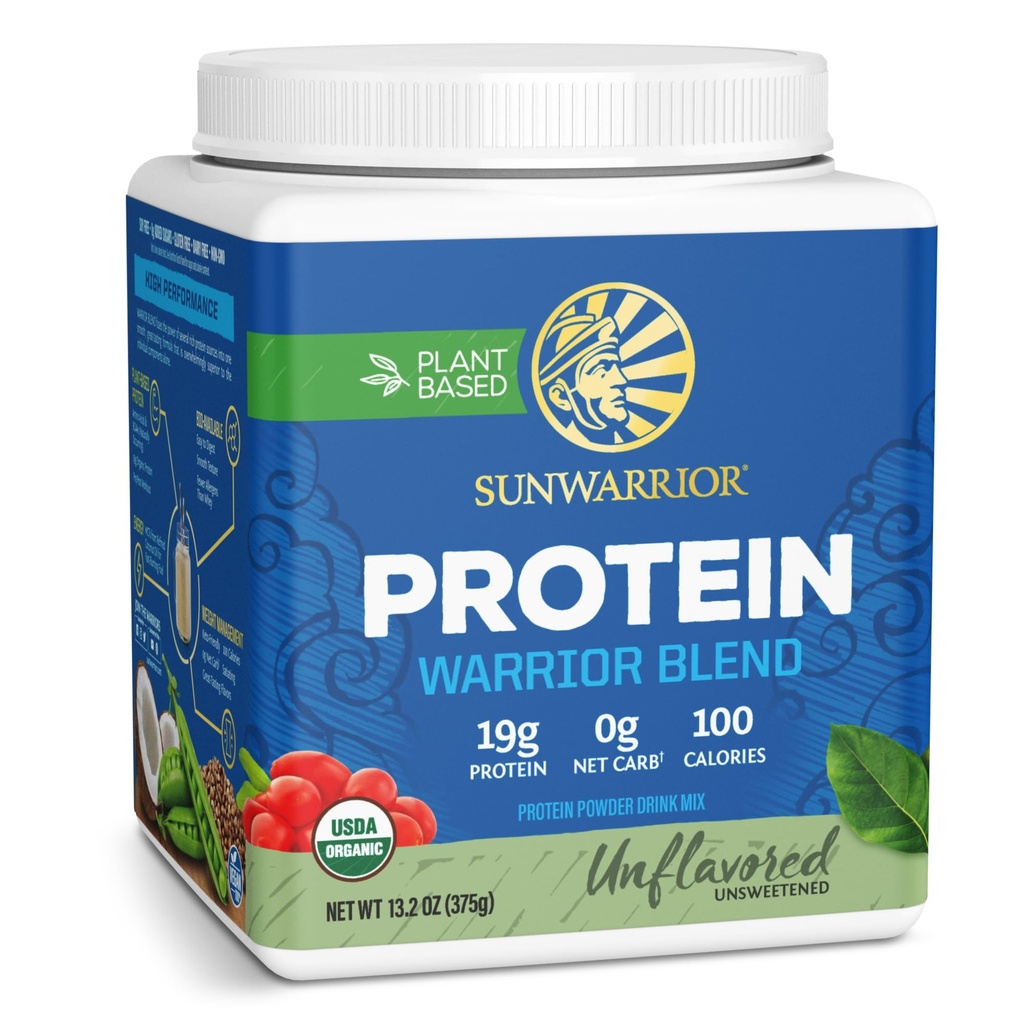 Sunwarrior Organik Bitki Protein Toz | Vegan Organik Protein Toz BCAA Amino Asits & Hemp Seed Pea Mix | Non-GMO Soy Süt ve Gluten Free (Unflavored, 15 Hizmet)