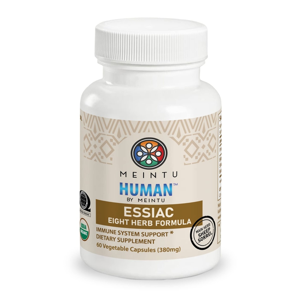 MEINTU Organik 8 Herb Essiac Capsules - Genel Sağlık'ı Desteklemek için Gelişmiş Güçlü Antioksidasyon - %100 Organik Essiac Çay 8 Herb Supplement - 60 Capsules