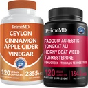 Ceylon Cinnamon (1pk) και Fadogia Tongkat Ali (1pk) Συμπλήρωμα Bundle - Ισχυρές Βιταμίνες για την Καρδιά, την Ενέργεια, τους Μυς, την Τεστοστερόνη, & την Ανοσολογική Υποστήριξη - Μη ΓΤΟ, Vegan, Χωρίς Γλουτένη