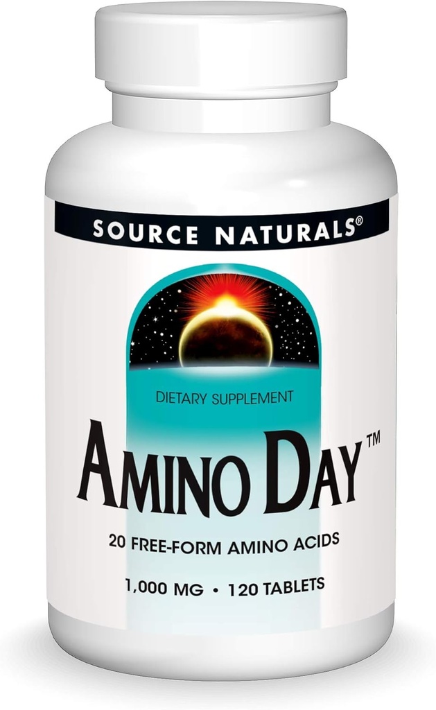Source Naturals Amino Day - 20 Free Form Amino Acids Υποστηρίζει την ποιότητα διατροφής κατά τη διατροφή - 120 δισκία