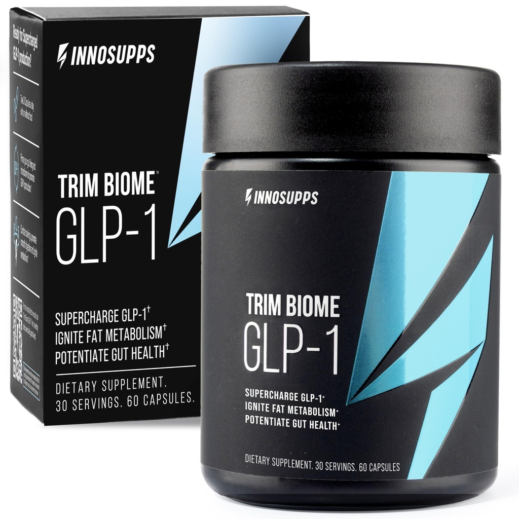 InnoSupps Trim BiomeTM GLP-1 | Gut Health + Metabolic Support* | Prebiyotik + Probiyotik + Postbiyotik | Akkermansia + Berberine | 60 Capsules. 30 Hizmet