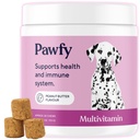 Pawfy Dog Multivitamins 15 in 1 | Dog Vitamins for Skin & Coat - Supports General Wellness | Advanced Senior Dog Supplements from Occasional Itching | Puppy Tasty Vitamin C Chews - 30 Count