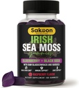 İrlandalı Sea Moss Gummies with Elderberry & Black Seed Oil - Genel Wellness Desteği | Vitaminlerde Zengin, Raspberry Flavor | 60 Gummies