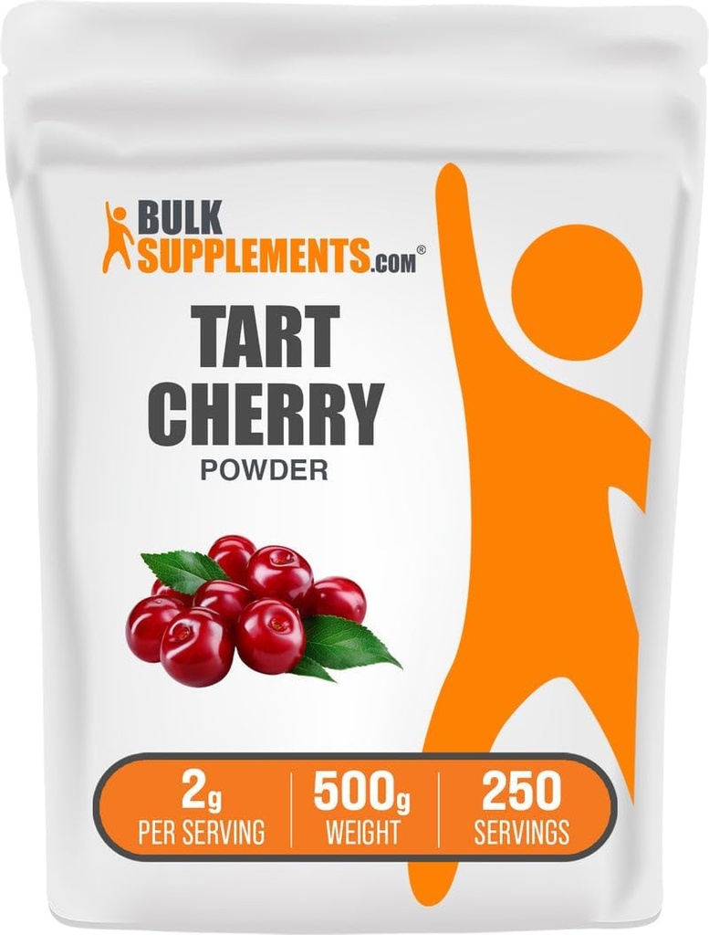 BulkSupplements.com Tart Cherry Toz - Meyve Toz, Tart Cherry Supplements - Antioksi Kaynağı, Gluten Free & No add Sugar, 2g per Service, 500g (1.1 lbs) (Pack of 1)