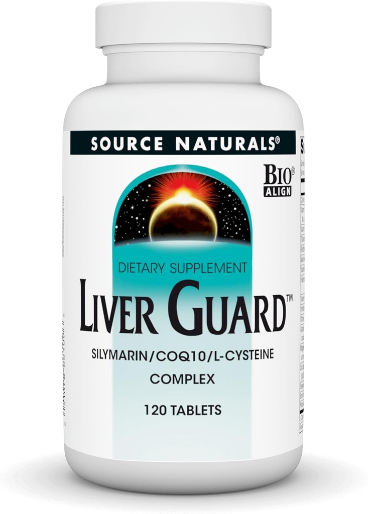Source Naturals Liver Guard, Silymarin, CoQ10, L-Cysteine Kompleksi, Sağlıklı Canlı Fonksiyonlar için * - 120 Tablet