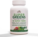 COUNTRY FARMS Super Greens Vegicaps, 32 Super Foods, Whole Food Supplement, Greens, Meyve, Sebzeler, Mushrooms & Probiyotiks, Rich in Antioksis & Phytonutrients, 120 Count, 60 Hizmetler