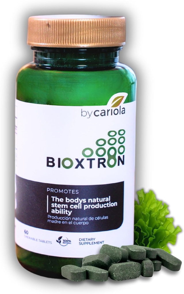 Bioxtron Natural Stem Hücre Tamam Çekilebilir Tabletler - Spirulina, Chlorella, AFA - Destekler Enerji, Ortak, Kas, Immune Health - Stem Hücre Regenerator - 60 Tabletler (30 hizmet)