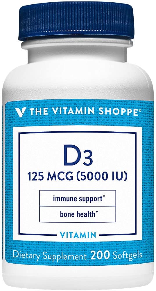 Η βιταμίνη Shoppe βιταμίνη D3 5000IU Softgel, υποστηρίζει την υγεία των οστών & ανοσοποιητικών, βοηθά στην κυτταρική ανάπτυξη & απορρόφηση ασβεστίου, γλουτένη χωρίς & μία φορά την καθημερινή Φόρμουλα (200 Softgels)
