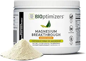 BIOptimizers Magnesium Breakthrough Drink - 8 Forms of Magnesium, Electrolytes, Sleep Health, Stress, Muscle Recovery, Heart Support | Glycinate, Citrate, Malate- Banana Mango