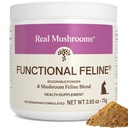 Real Mushrooms Cat Supplement Powder – Βιολογικό Mushroom Blend με Ανταρκτική Krill & Ashwagandha – Βιταμίνες γάτας για Παλαιότερες γάτες ή γατάκια – 2.65 oz Functional Feline Formula