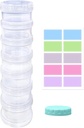 7 Day Pill Organizer Case Stackable Weekly Supplements Vitamins Pills Sahibi Ekstra Lid ile Büyük Temizlik