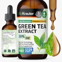 BIO KRAUTER Green Tea Extract Υγρές σταγόνες - Πράσινο τσάι Συμπληρώματα - Αντιοξειδωτική πηγή - Αλκοόλ και ζάχαρη Δωρεάν - 2 FL.Oz.