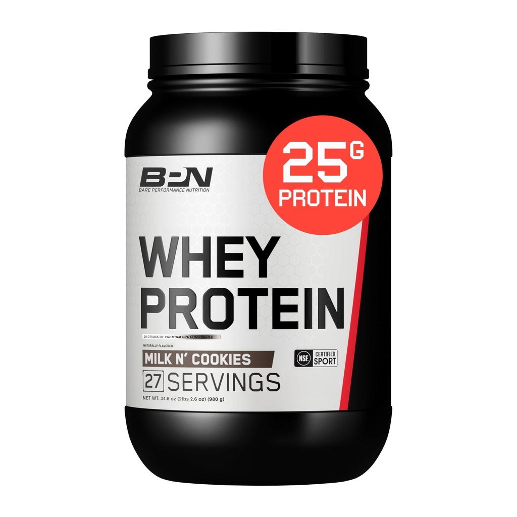 BARE PERFORMANCE NUTRITION, BPN Whey proteini + Vakain Protein Toz Toplantısı, Süt N' Kurabiyeleri, Servis Desteği için 25g Protein, 27 Hizmet, Üçüncü Parti Test Edildi