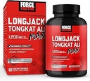 Force Factor Longjack Tongkat Ali Max για άνδρες, αρσενικό Stamina και συμπλήρωμα ζωτικότητας Φτιαγμένο με εκχύλισμα Tongkat Ali και βασικά φυσικά συστατικά για την ανώτερη απορρόφηση, 1200mg, 60 κάψουλες